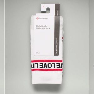 NWT Lululemon Athletica Daily Stride Mid-Crew Sock *3-Pack